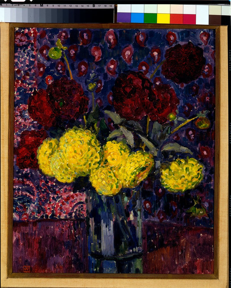 Dahlias dans un vase - Théo van Rysselberghe