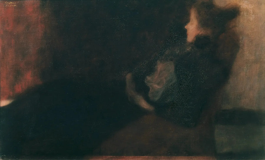 Dame au coin du feu (Dame am Kamin) - Gustav Klimt