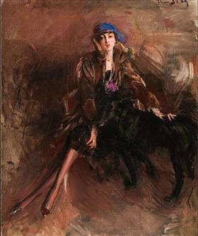 Dame avec un lévrier noir - Giovanni Boldini