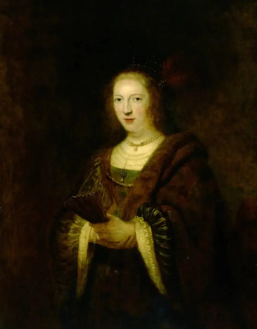 Dame tenant un éventail - Rembrandt