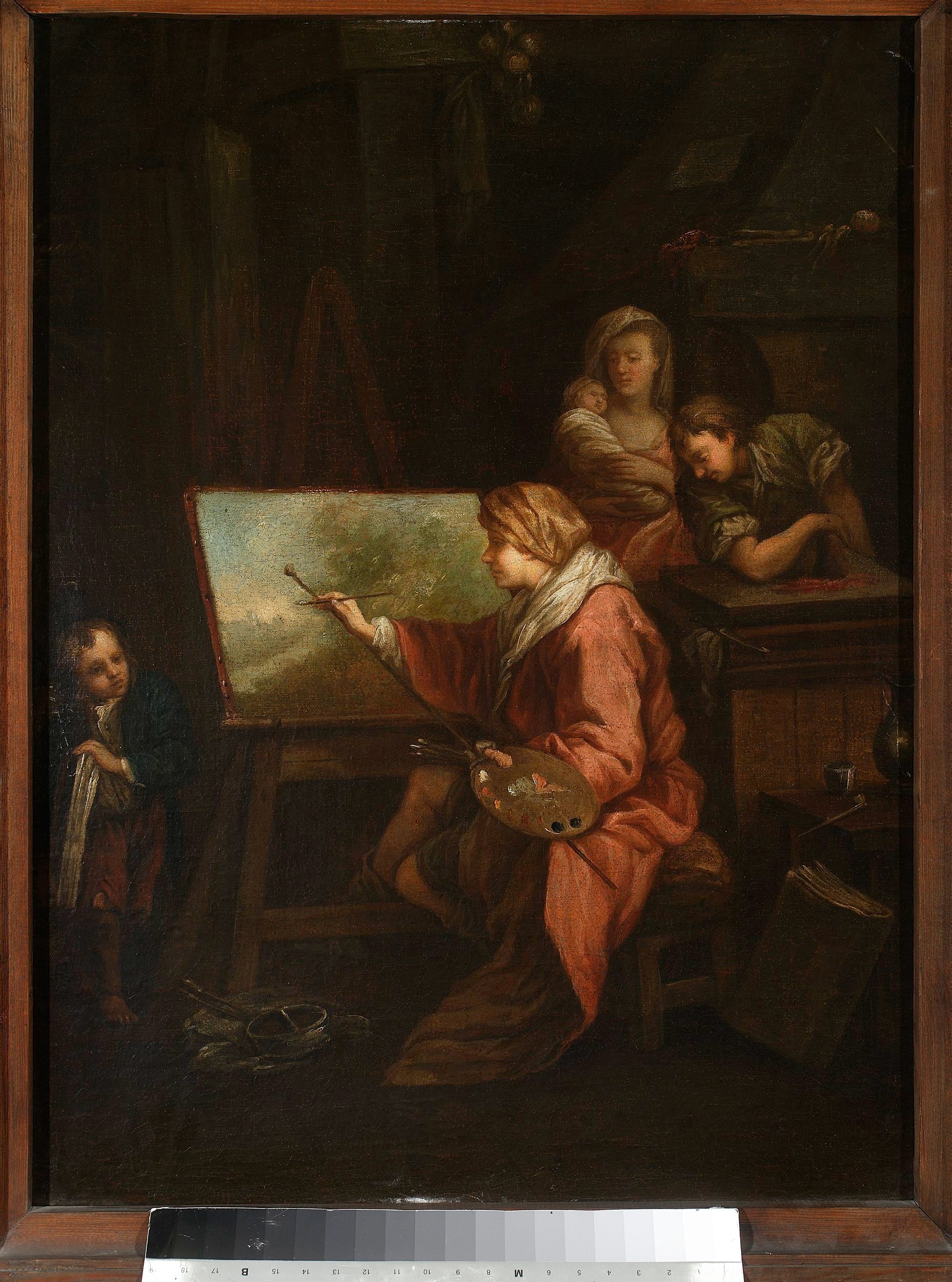 Dans l'atelier du peintre (« Le peintre de paysage » ou « Le peintre à son chevalet ») - François Boucher