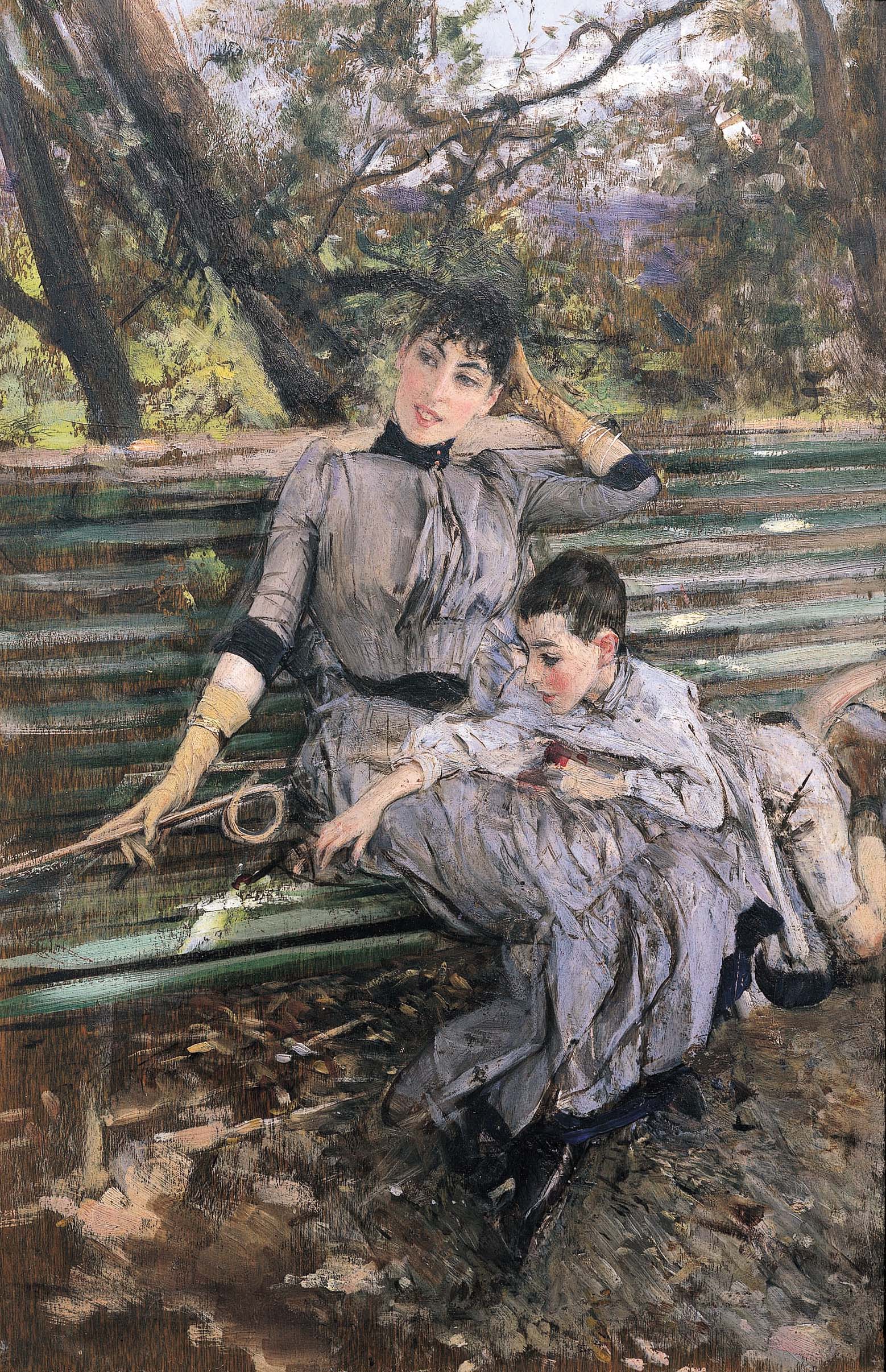 Dans le jardin. Alaide et Ottavio Banti - Giovanni Boldini