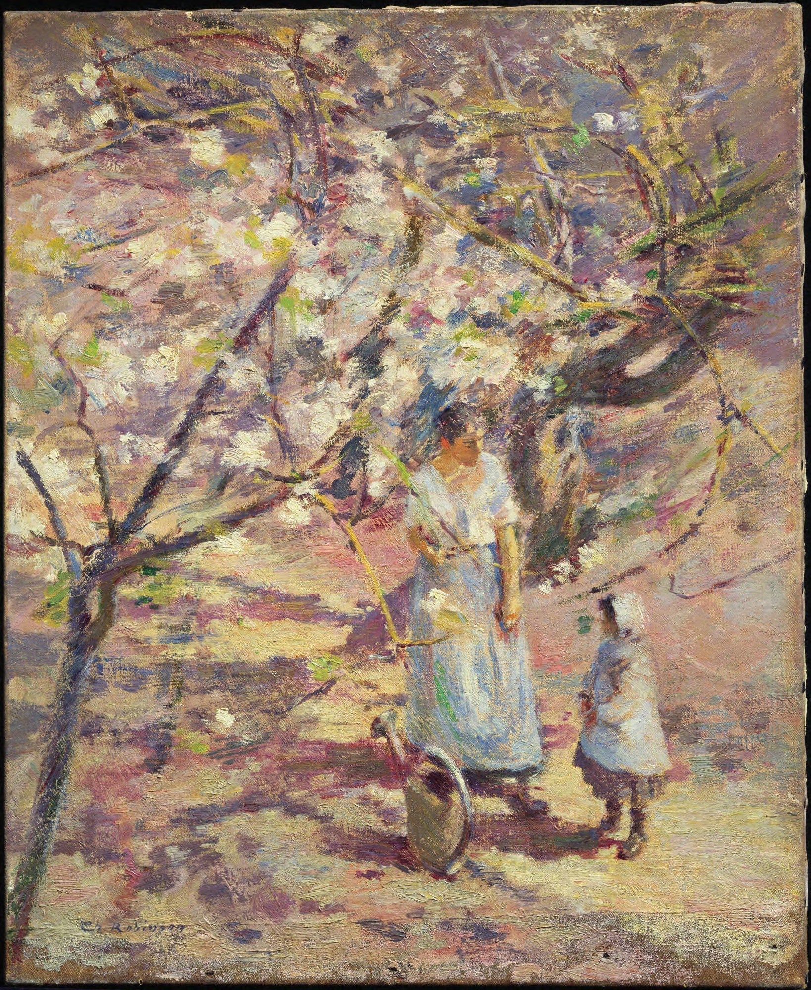 Dans le verger - Theodore Robinson image 1 reproduction de peinture à l’huile
