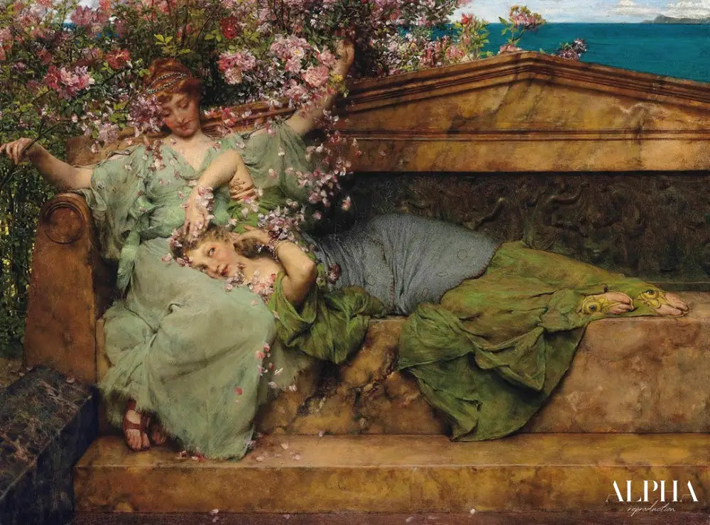 Dans un jardin de roses - Lawrence Alma-Tadema Reproductions de tableaux à la peinture à l’huile