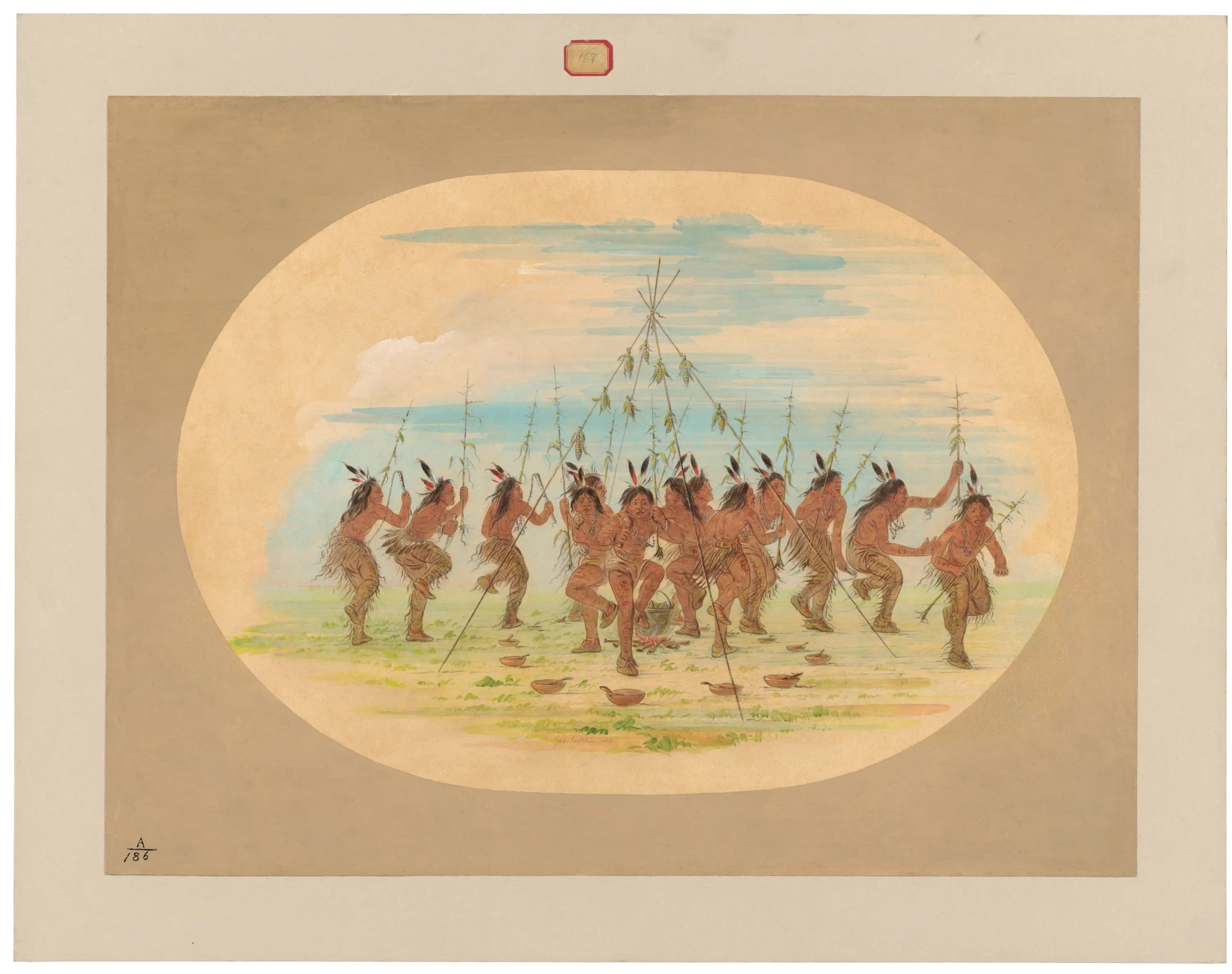 Danse du maïs vert - Minatarrees - George Catlin - Alpha Reproduction