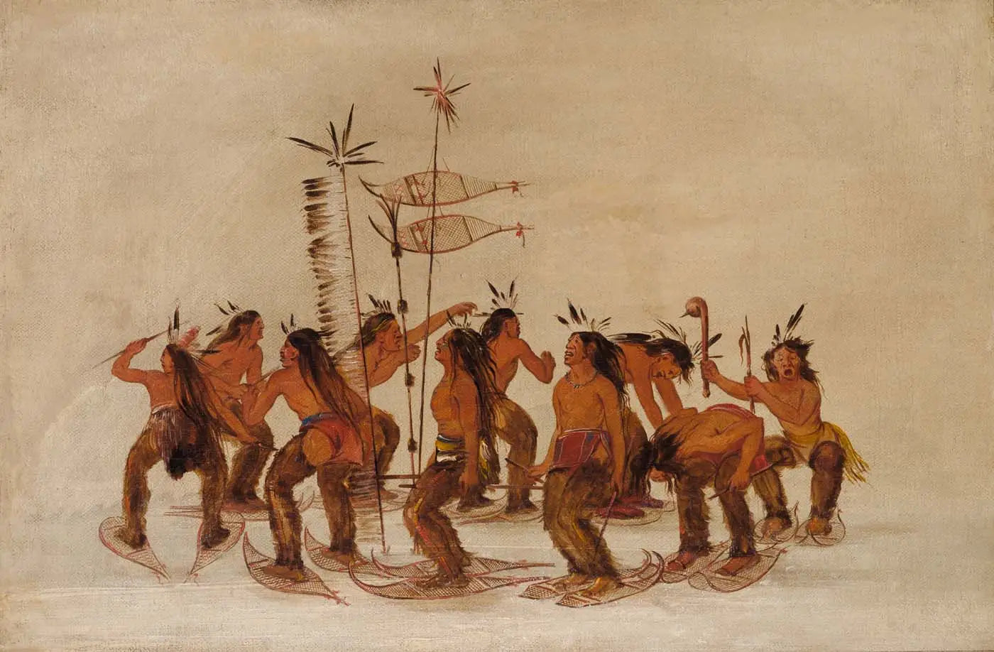 Danse en raquettes à la première chute de neige - George Catlin - Alpha Reproduction
