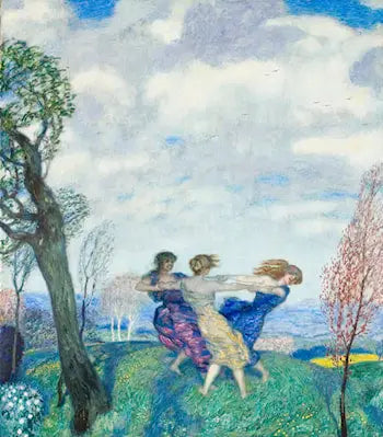 Reproduction du tableau « Danse ronde - Franz Von Stuck » par Alpha Reproduction en peinture à l’huile