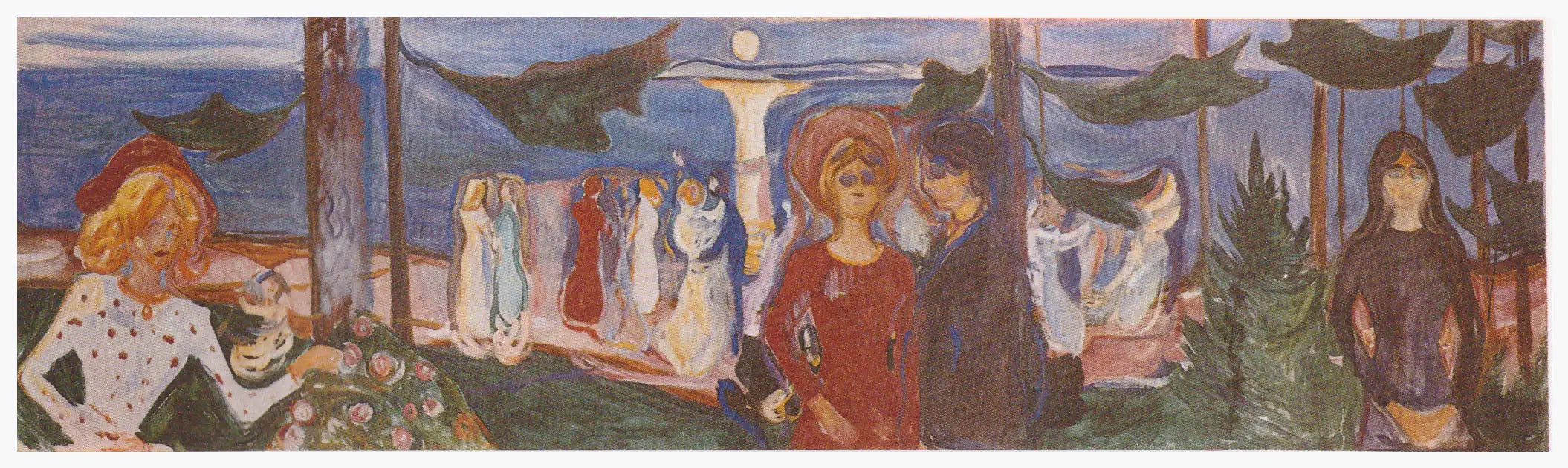 Danse sur la plage (Frise Linde) - Edvard Munch image 1 reproduction artisanale de tableau