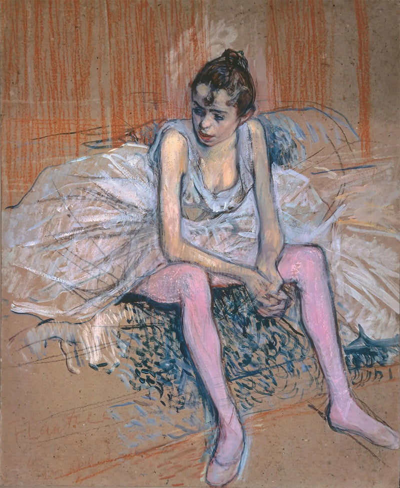 Danseuse assise aux bas roses - Henri de Toulouse-Lautrec