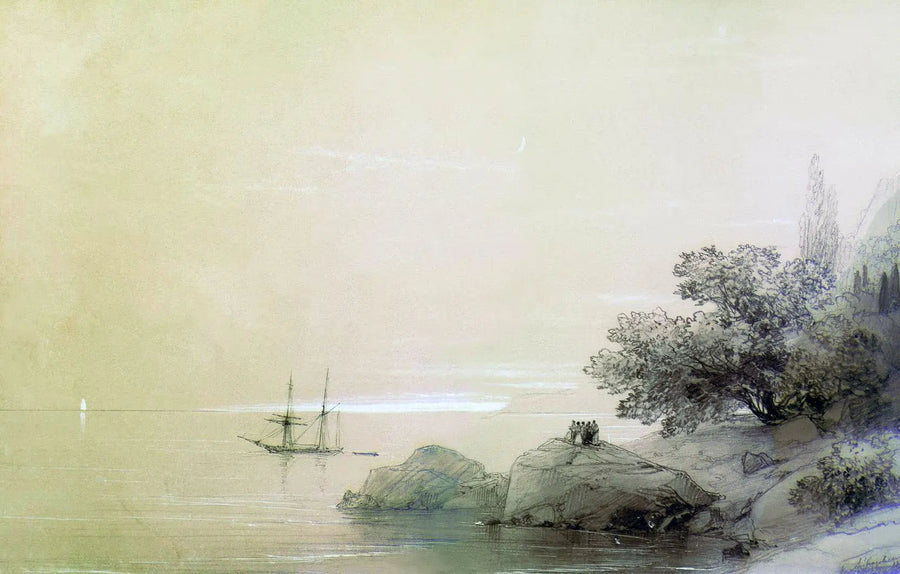 Das Meer in der Nähe der felsigen Küste. - Ivan Aïvazovski