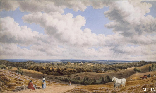 De lavande près de Munstead dans la New Forest en regardant vers l'extérieur - William Turner - Reproductions de tableaux et peintures haut de gamme