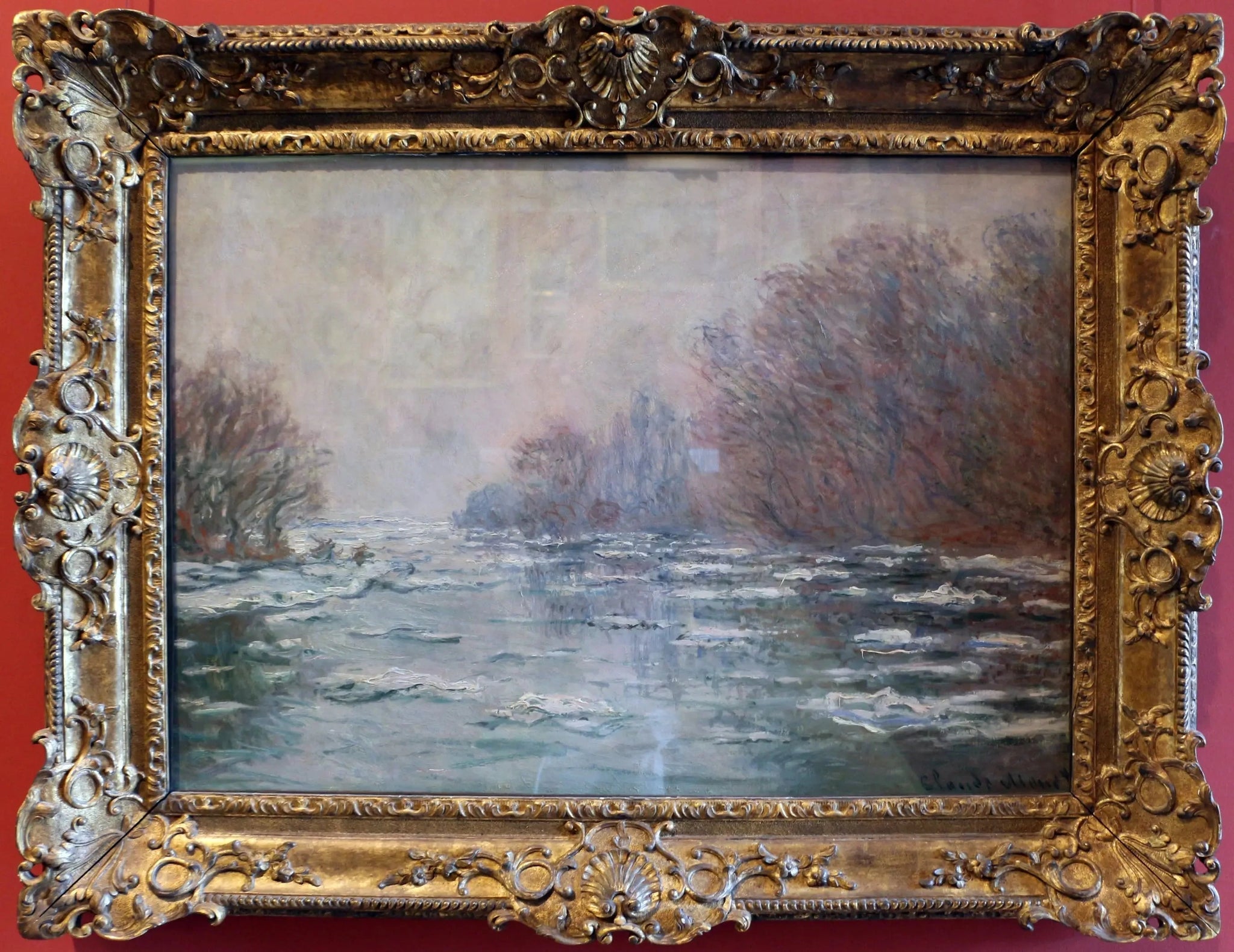 La Débâcle près de Vétheuil W572 par Claude Monet, photographiée au musée du Louvre
