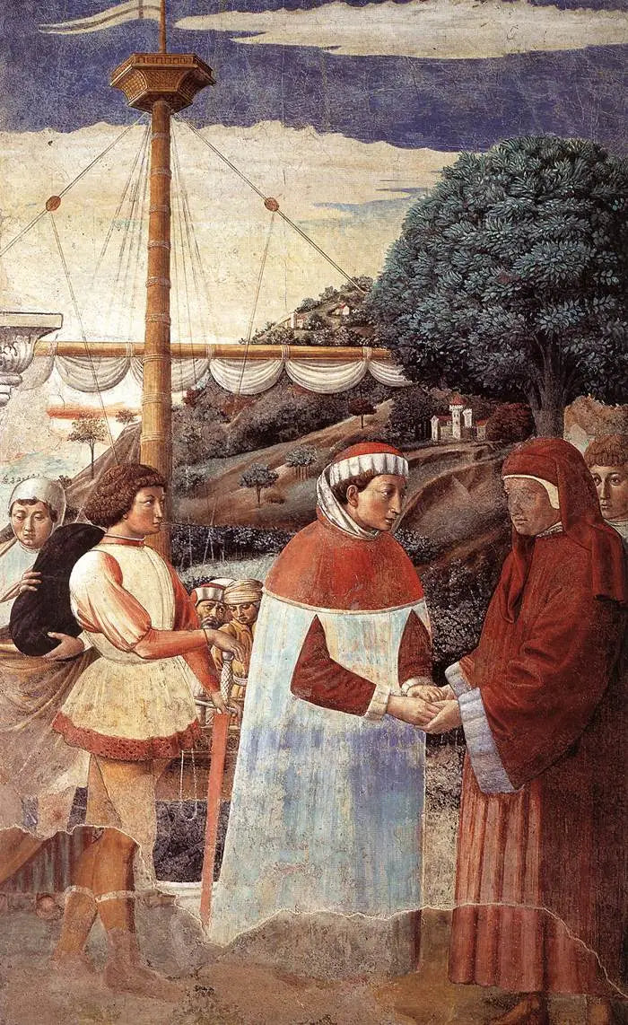 Débarquement à Ostie (scène 5, mur est) - Benozzo Gozzoli