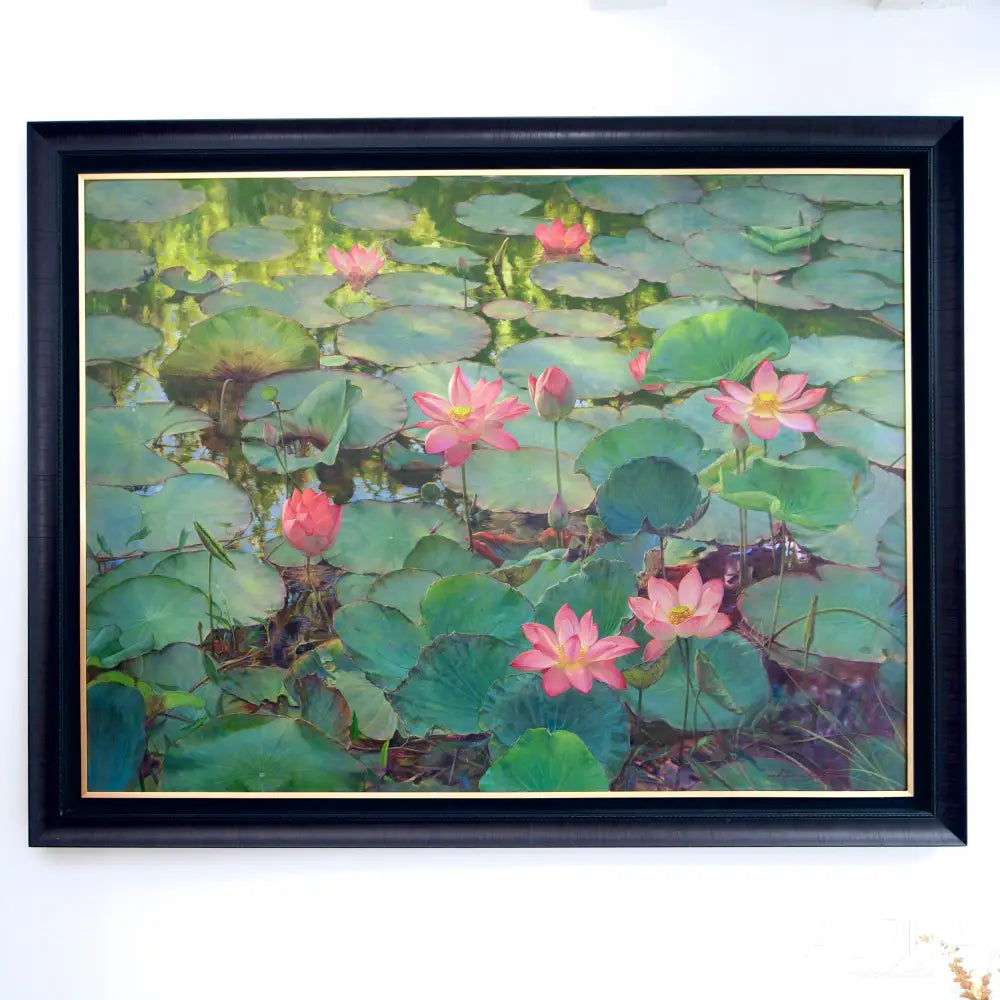 Découvrez Water Lilies and Lotuses II – Somchai | 200 x 150 cm Reproductions de tableaux à la peinture à l’huile