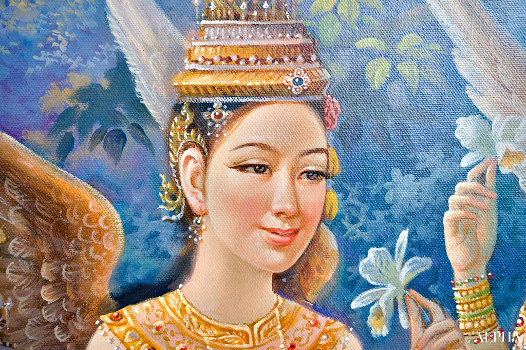 Déesse Kinnaree | 170 x 120 cm Reproductions de tableaux à la peinture à l’huile