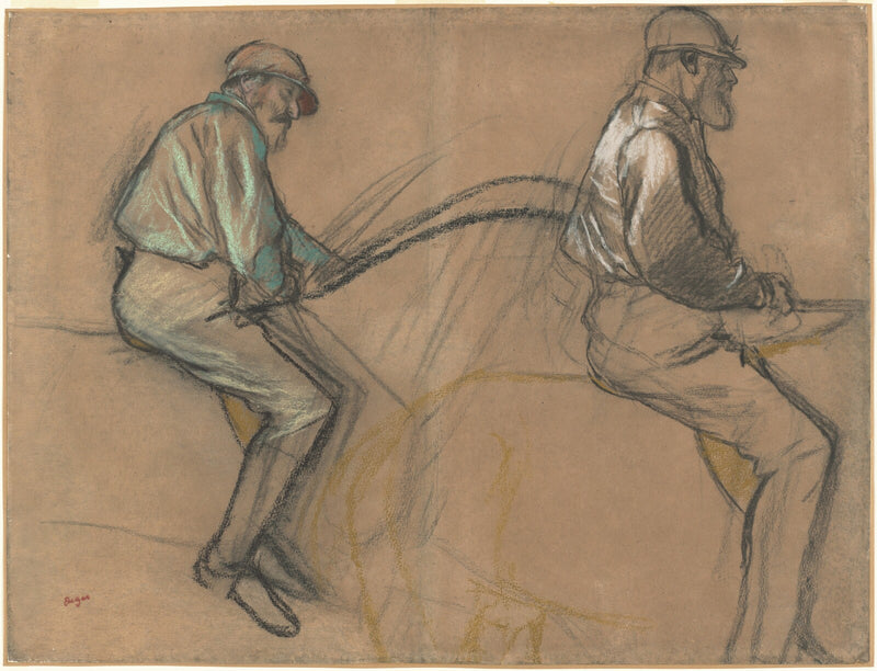 Two Studies of a Jockey - Edgar Degas