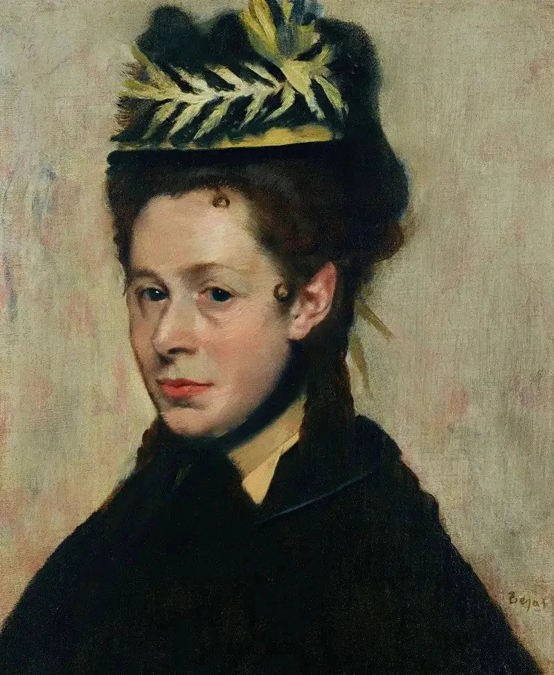 Buste de femme au chapeau à plumes, vers 1887 – Edgar Degas