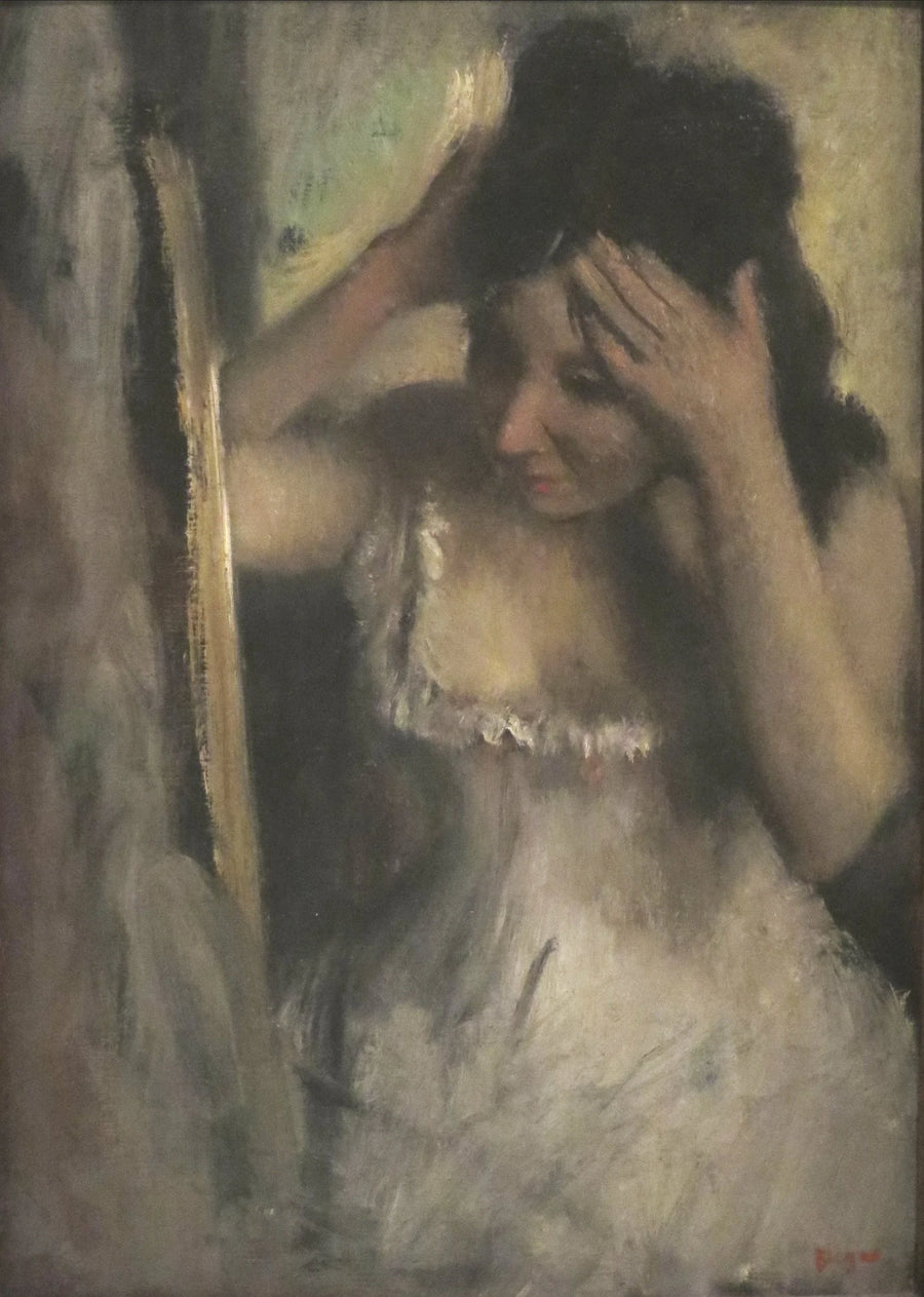 Femme se coiffant devant un miroir, vers 1870–1875 – Edgar Degas