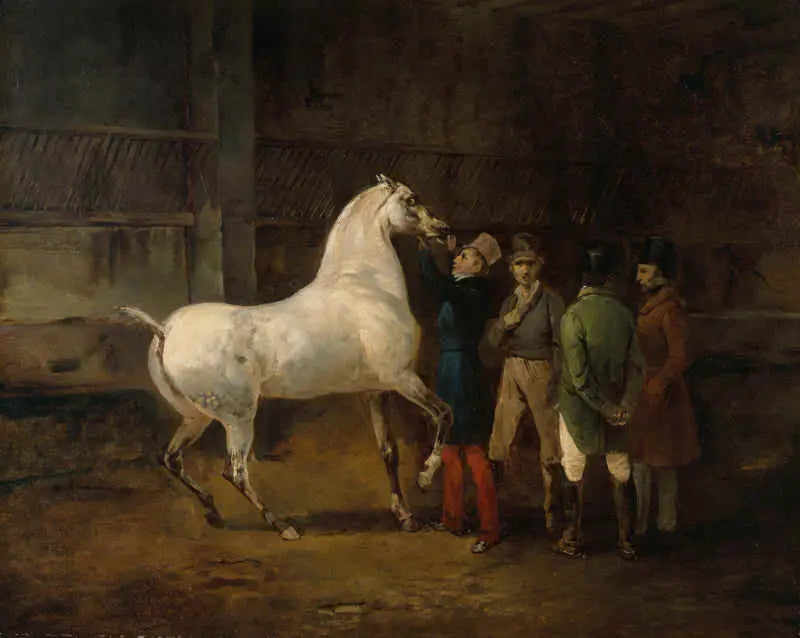 Démonstration d'un cheval blanc - Théodore Géricault