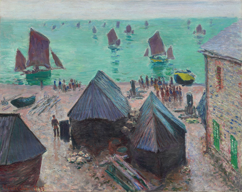 Le Départ des bateaux, Étretat W1025 – Claude Monet