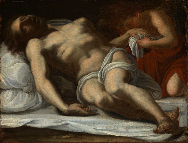 Der tote Christus, von einem Engel betrauert - Annibale Carracci