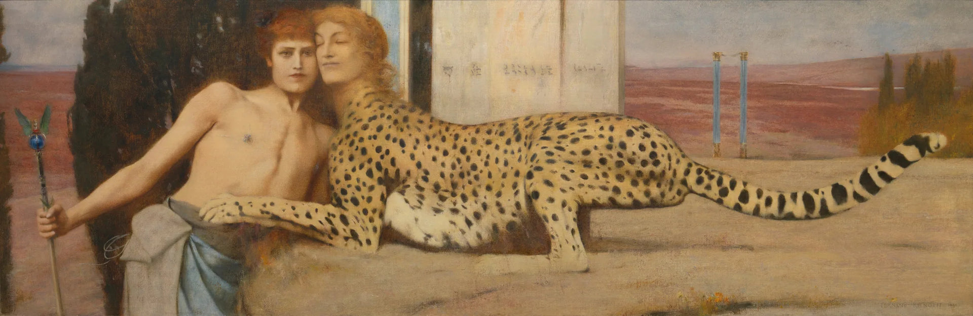Des caresses - Fernand Khnopff image 1 copie de tableau peinte à la main