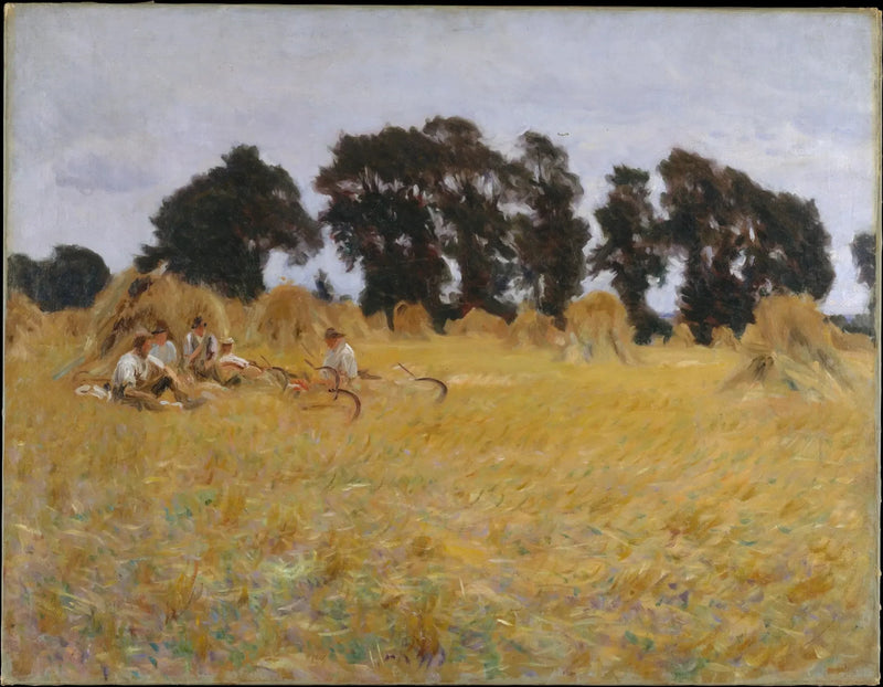 Des moissonneurs se reposent dans un champ de blé - John Singer Sargent