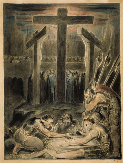 Des soldats tirent au sort les vêtements du Christ - William Blake