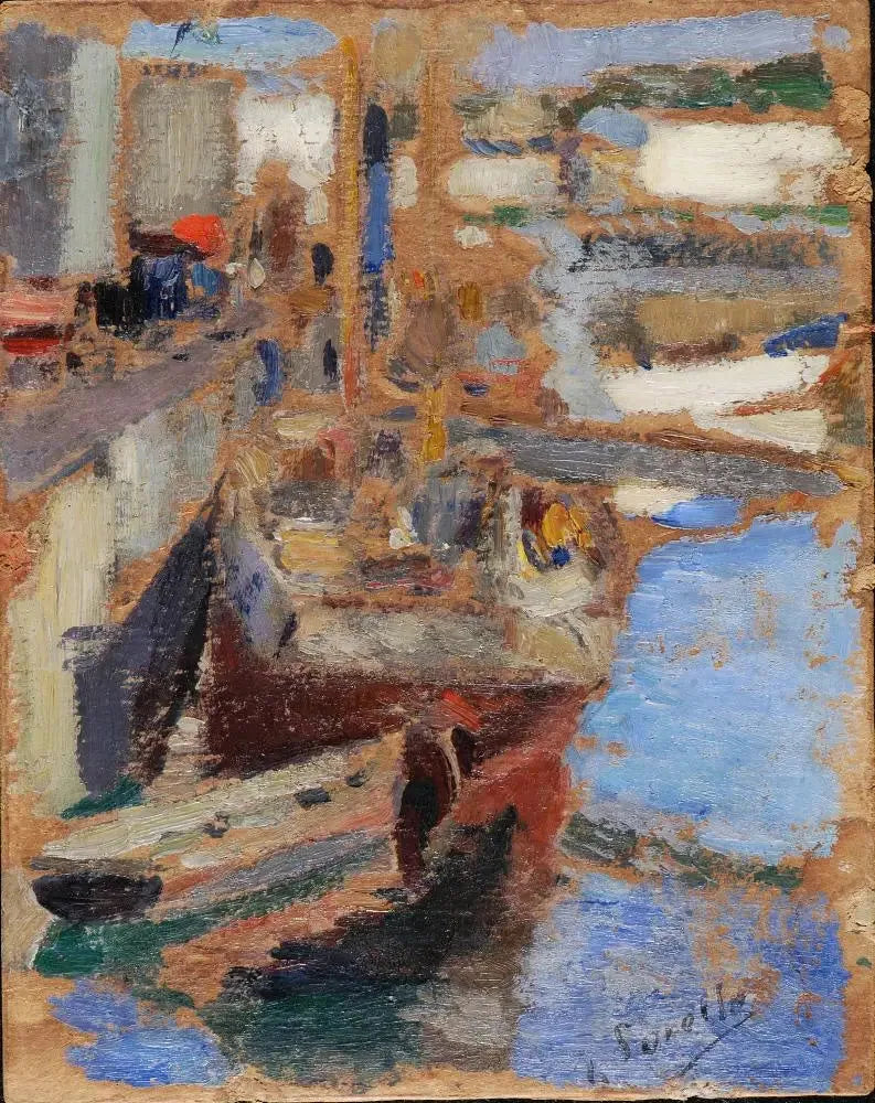 Deux bateaux à quai - Joaquín Sorolla