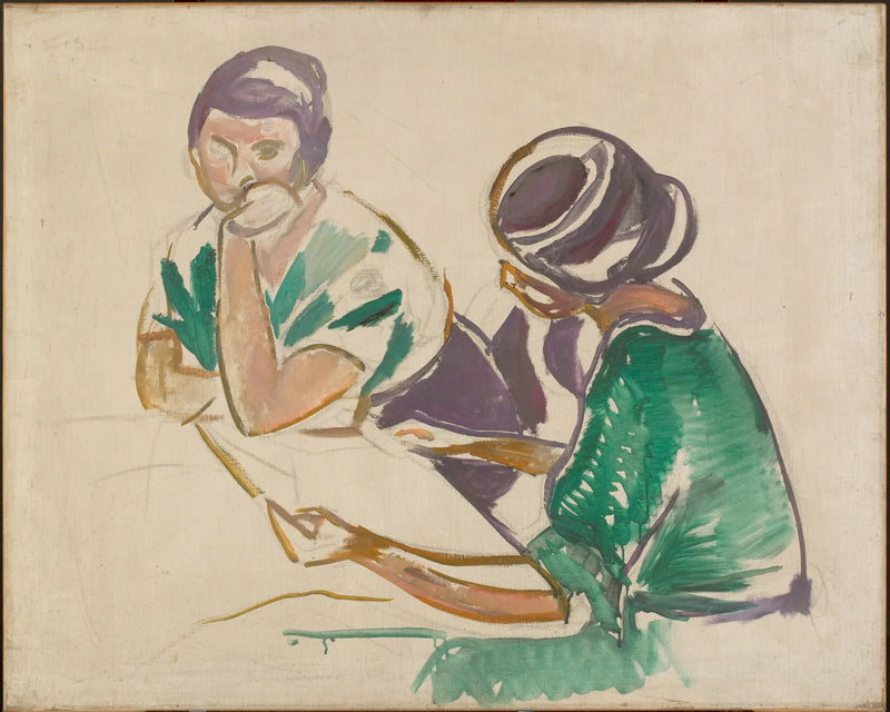 Deux Femmes à table - Edvard Munch