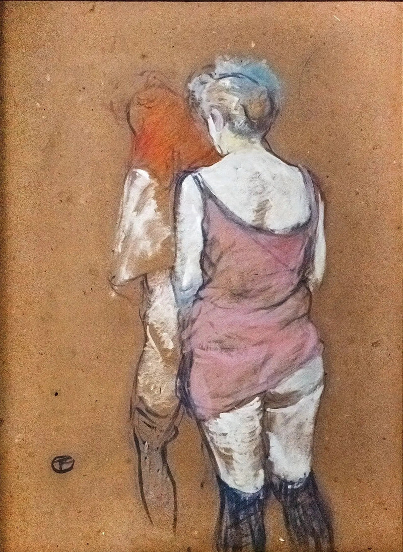 Deux femmes demi-nues de dos. Maison de la rue des Moulins - Henri de Toulouse-Lautrec