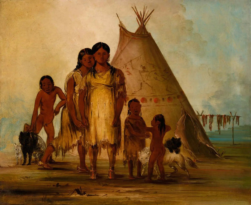 Deux filles comanches - George Catlin