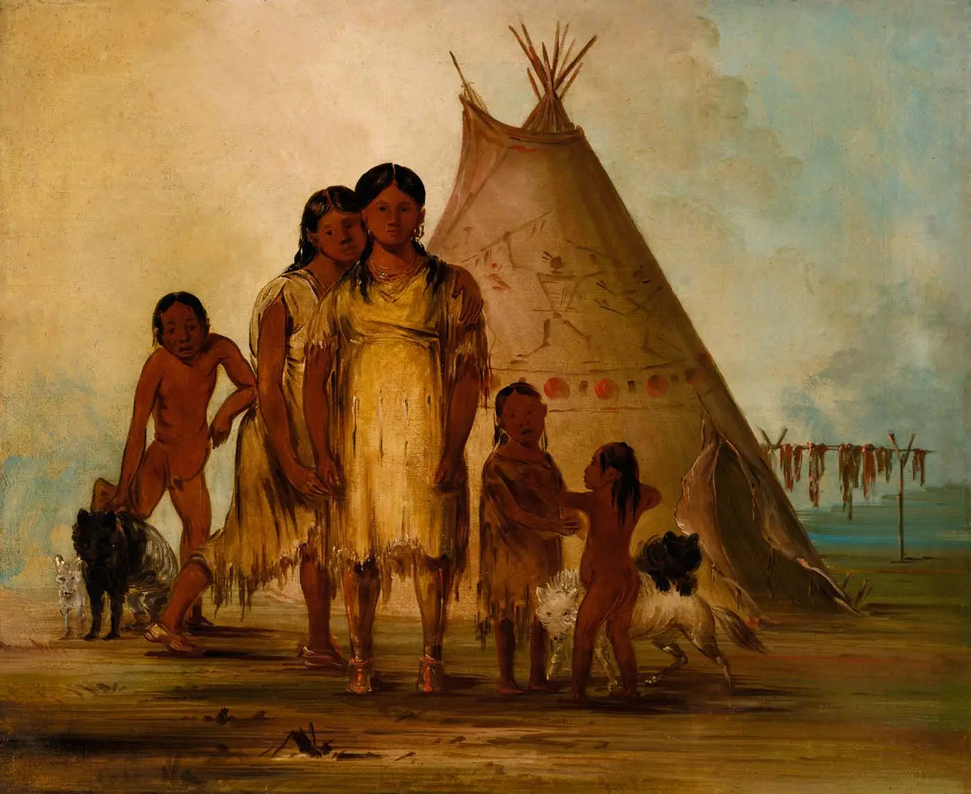 Deux filles comanches - George Catlin - Alpha Reproduction