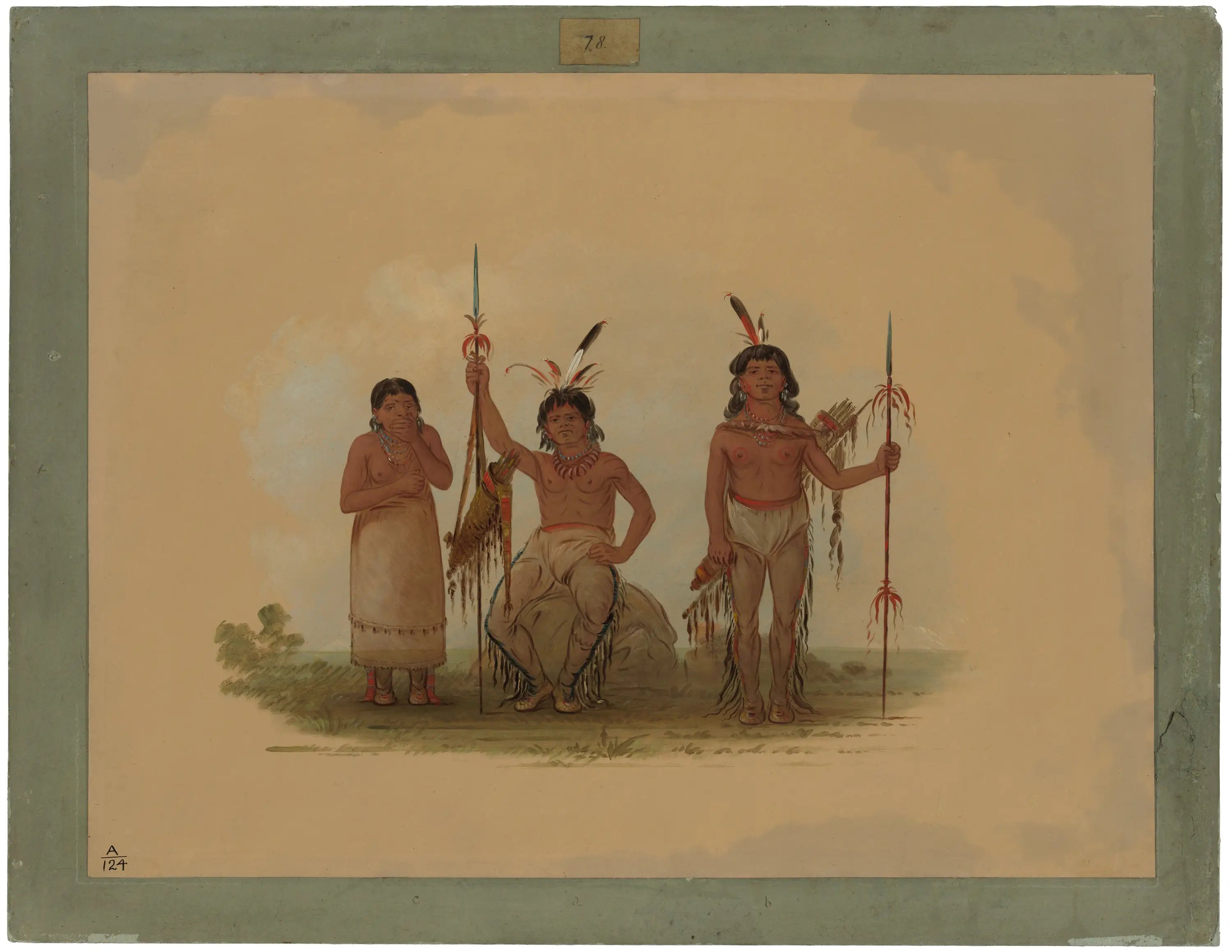 Deux guerriers Arapaho et une femme - George Catlin - Alpha Reproduction