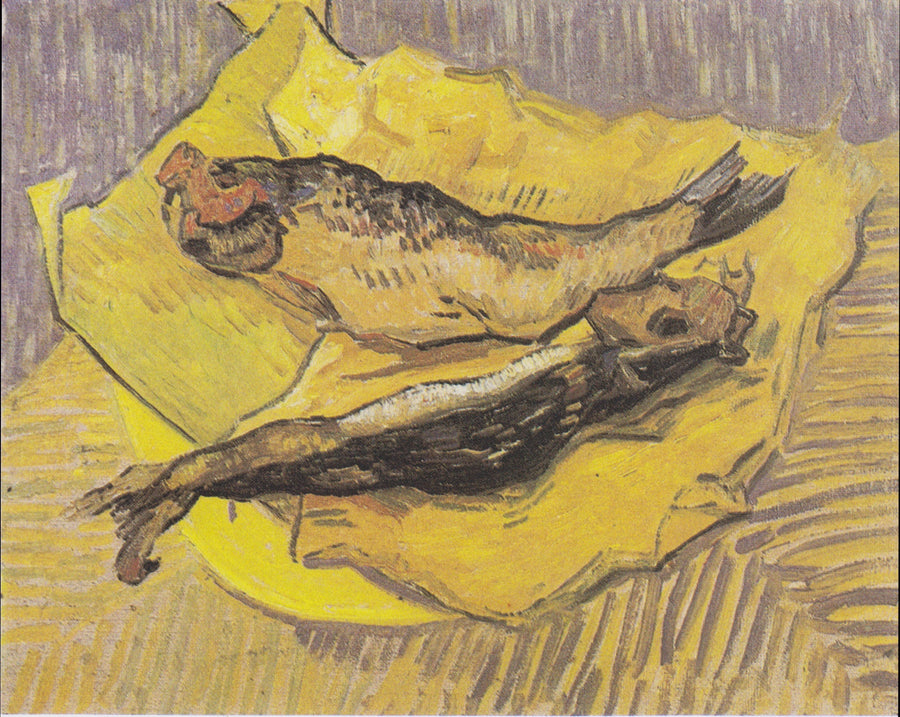 Deux harengs sur papier jaune, F510 – Van Gogh