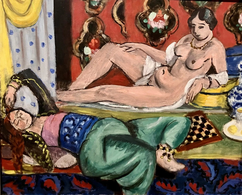 Deux odalisques dont l'une dévetue, fond ornementale et damier - Henri Matisse