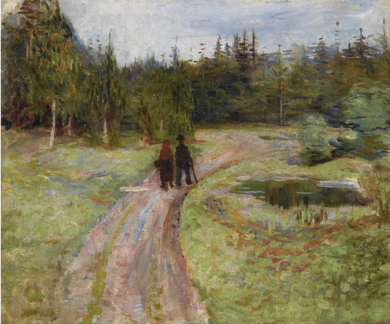 Deux Personnes sur le chemin de la forêt - Edvard Munch