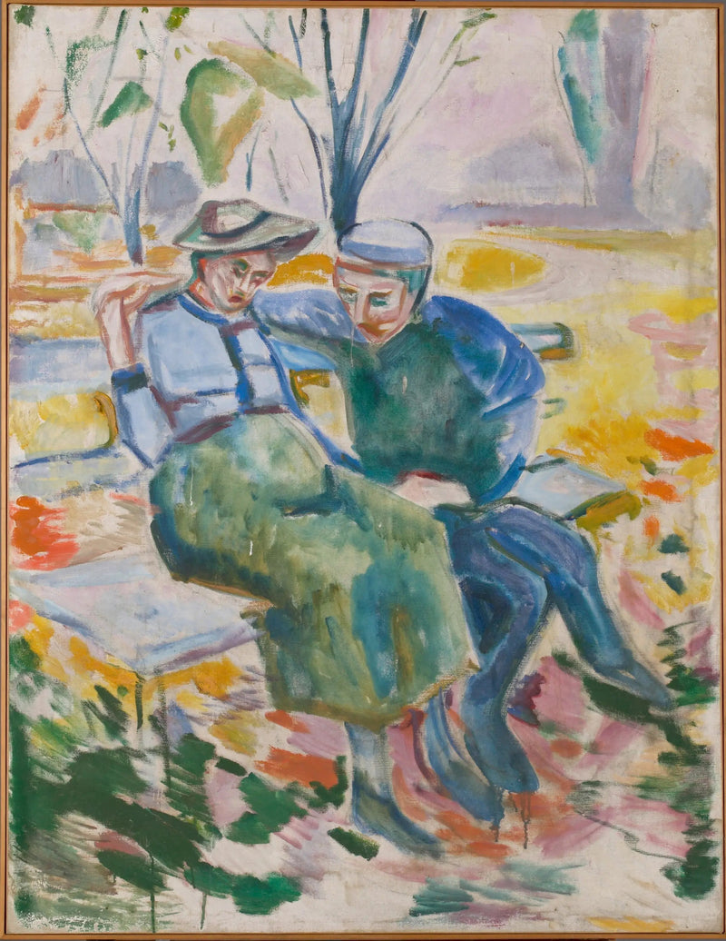 Deux personnes sur un banc - Edvard Munch