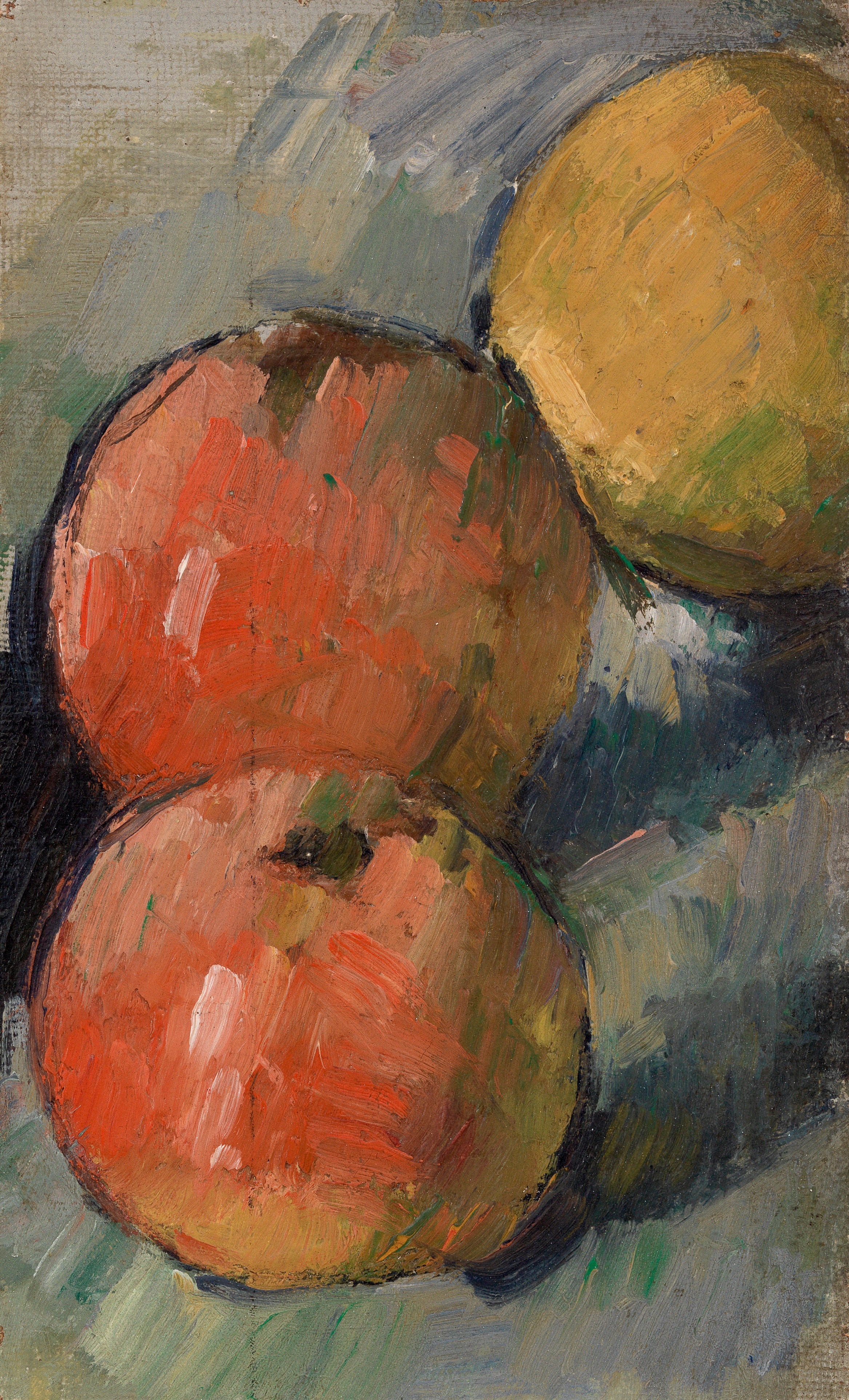 Reproduction du tableau « Deux pommes et demie - Paul Cézanne » par Alpha Reproduction en peinture à l’huile