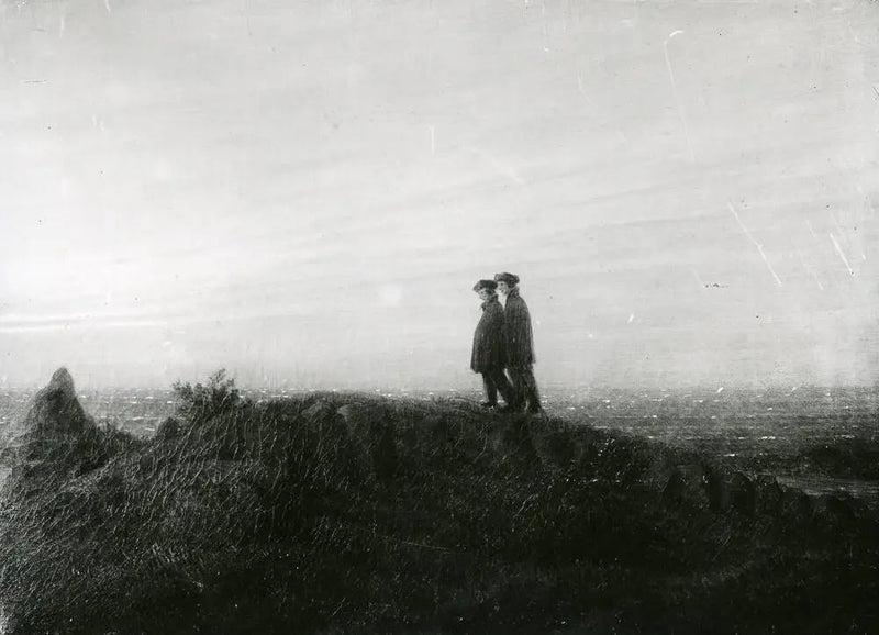 Deux randonneurs sur la plage - Caspar David Friedrich