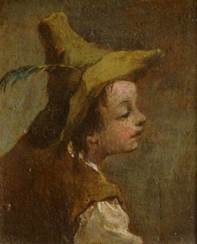 Deux tableaux : une tête de garçon et une tête de fille (diptyque, panneau de gauche) - Francesco Guardi