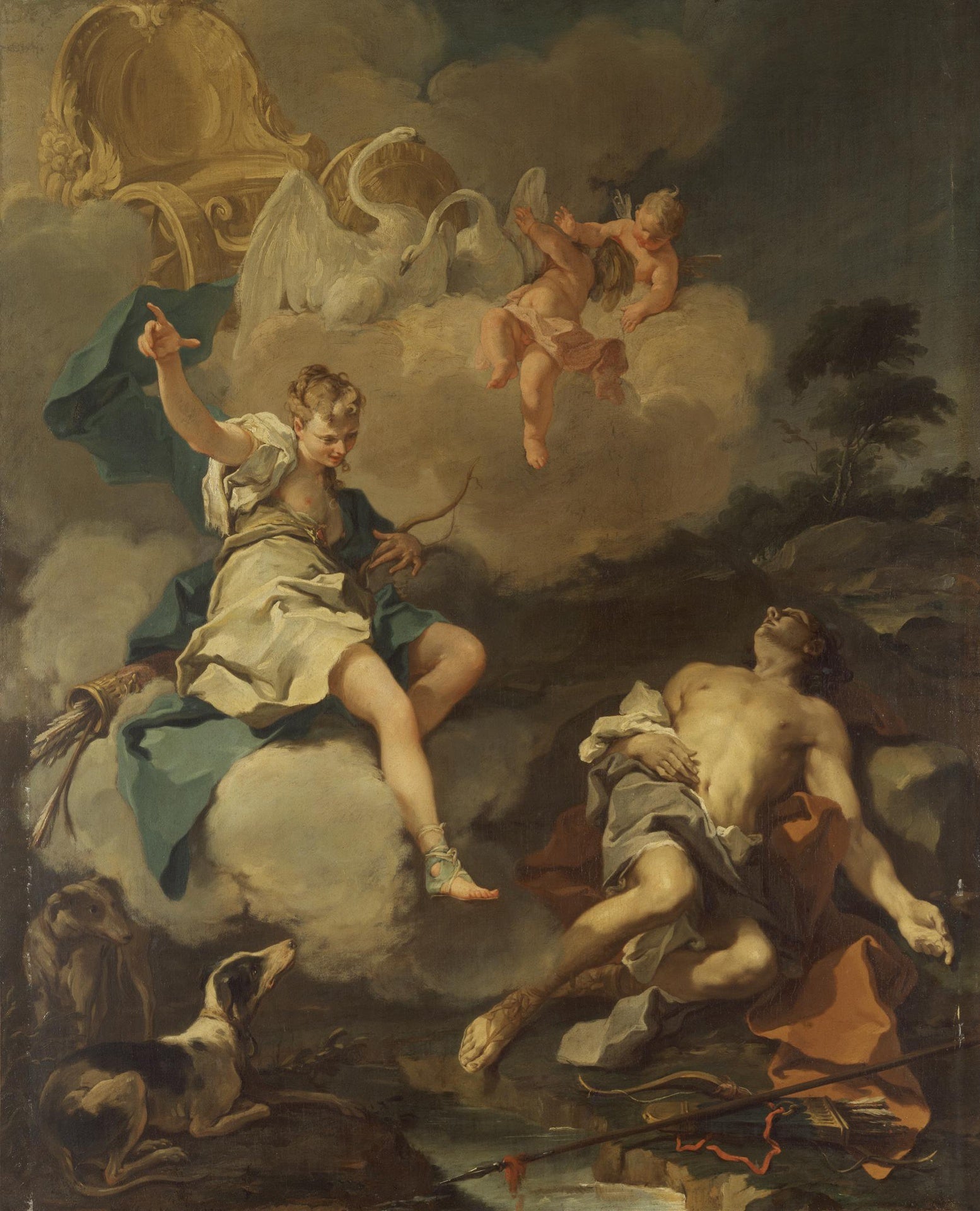 Diane et Endymion - Giovanni Battista Pittoni