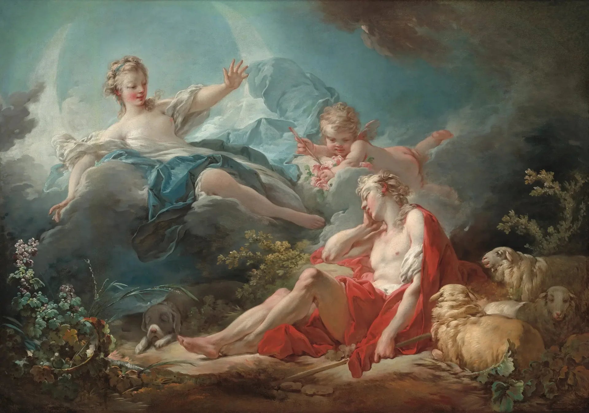 Diane et Endymion - Jean-Honoré Fragonard image 2 reproduction de peinture à l’huile