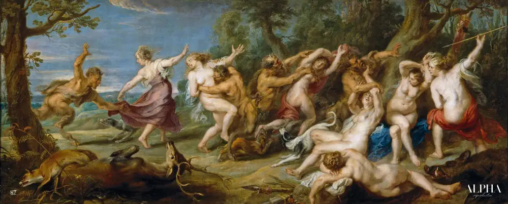 Diane et ses nymphes surprises par des faunes - Peter Paul Rubens - Reproductions de tableaux et peintures haut de gamme