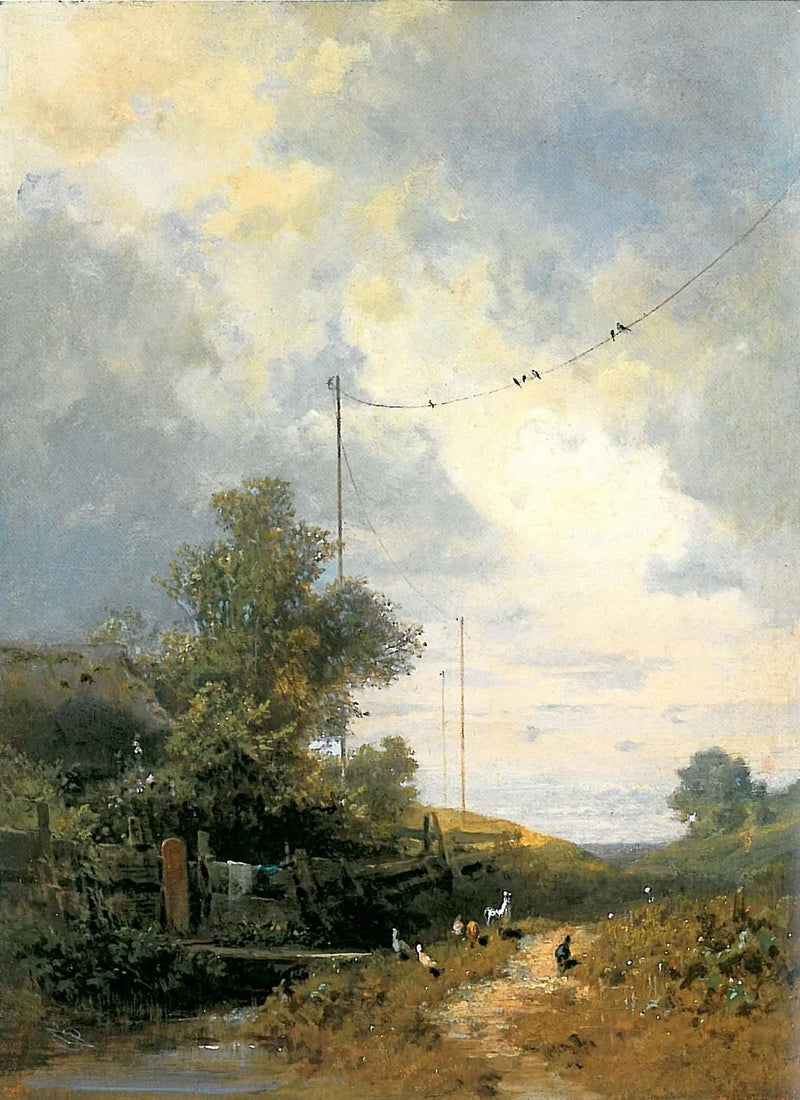 Die Schwalben (Telegraph) - Carl Spitzweg