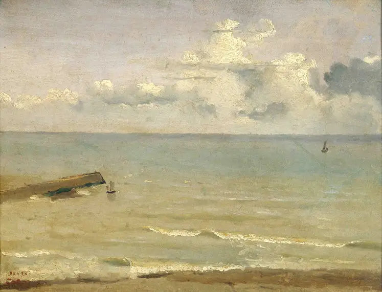 Dieppe le bout de la jetée et la mer - Jean-Baptiste Camille Corot - Alpha Reproduction