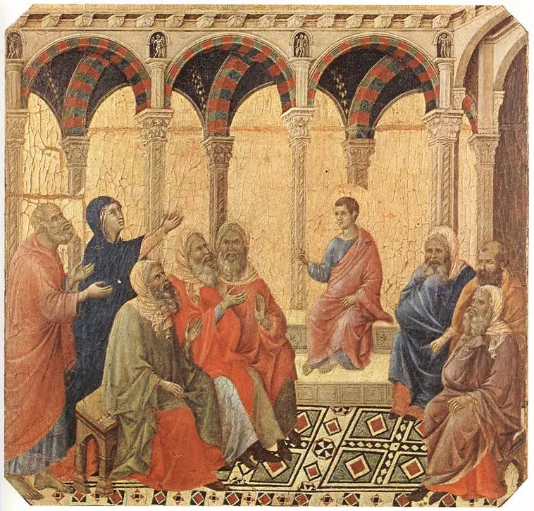 Dispute avec les médecins - Duccio di Buoninsegna