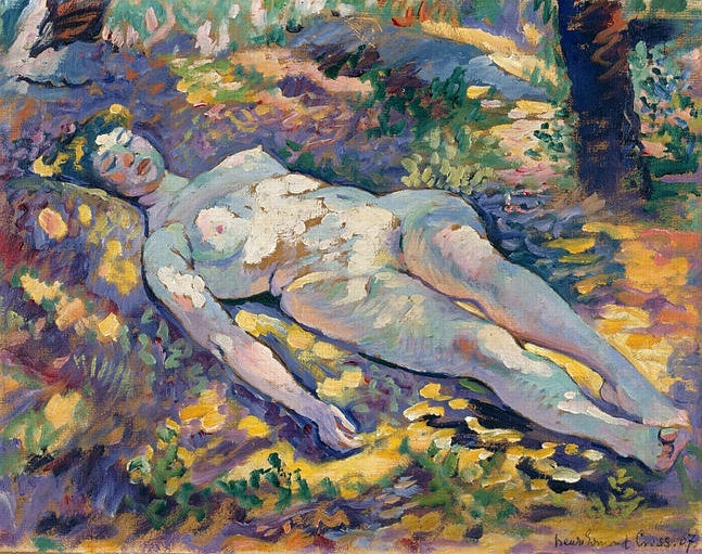 Dormeuse nue dans la clairière - Henri-Edmond Cross
