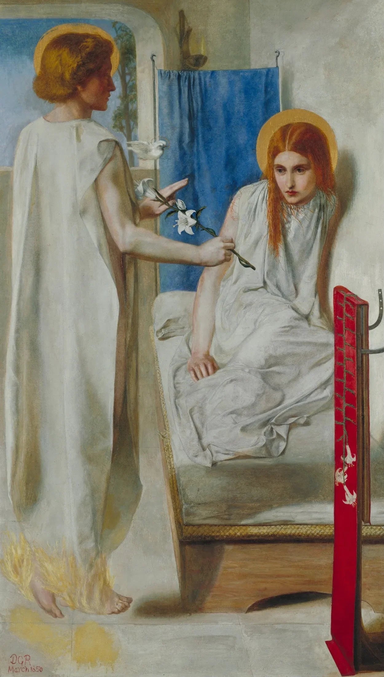 Ecce Ancilla Domini - Dante Gabriel Rossetti image 1 copie de tableau peinte à la main