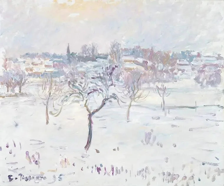 Effet de neige à Éragny, avec un pommier - Camille Pissarro